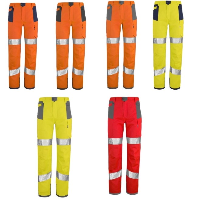Pantaloni da Lavoro Lafont alta visibilità con tasche al ginocchio 1HVNG3PI