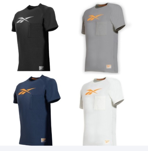 T-shirt da Lavoro Reebok Alta traspirabilità vestibilità confortevole RB003T BLK1