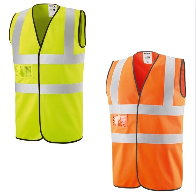 Gilet da Lavoro Neri ad alta visibilità Portabadge We 5/A 422059
