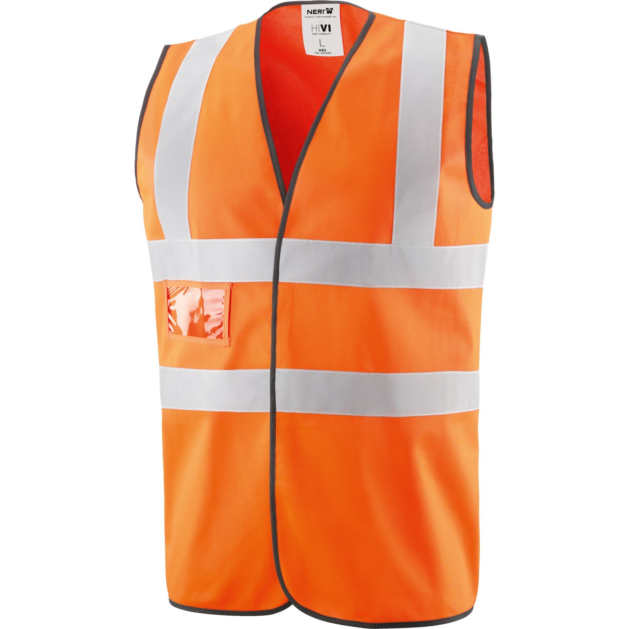 Gilet da Lavoro Neri ad alta visibilità Portabadge We 5/A 422059