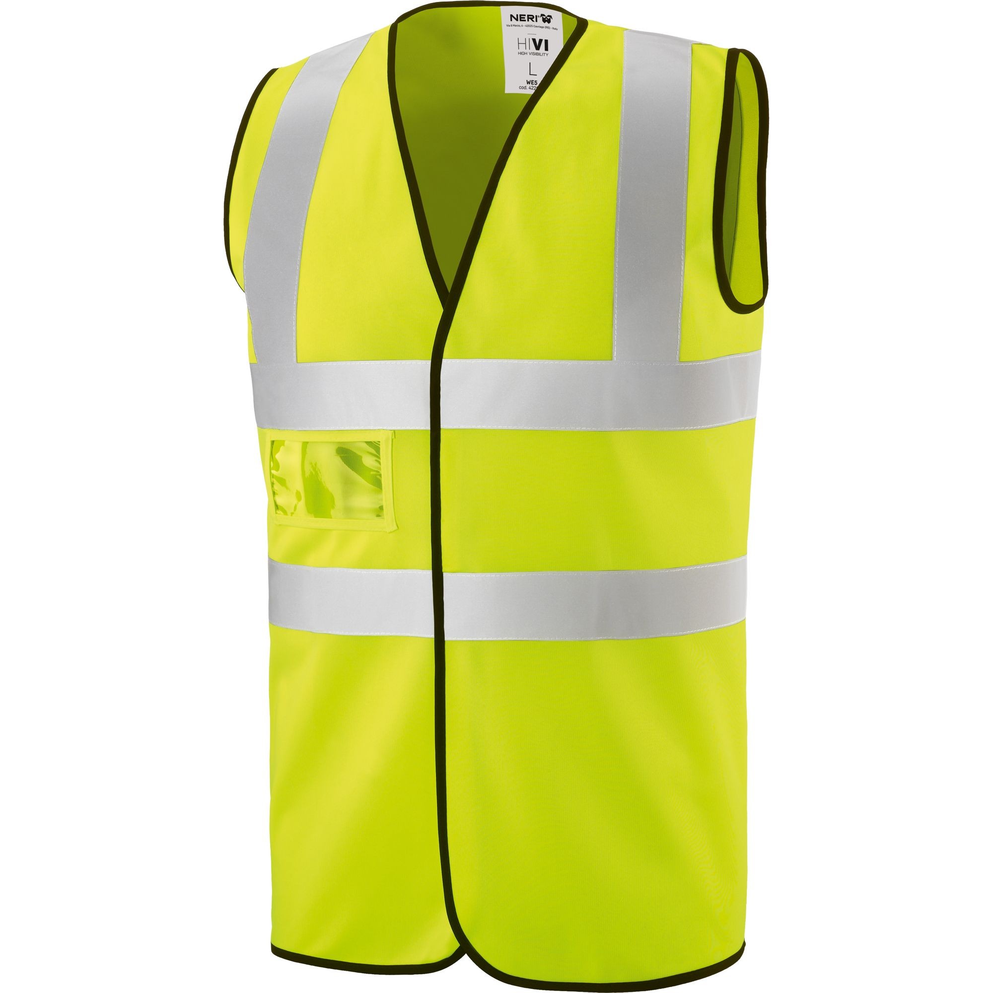 Gilet da Lavoro Neri ad alta visibilità Portabadge We 5/A 422059