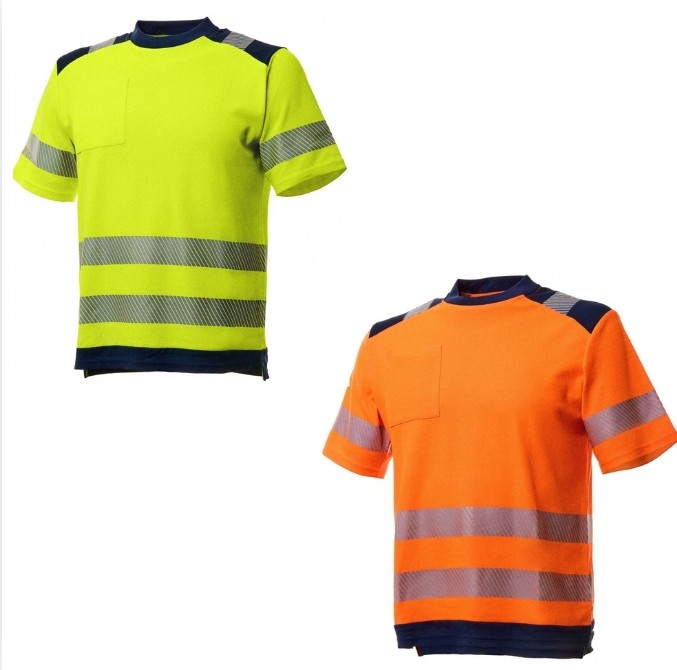 T-shirt da Lavoro Neri manica corta alta visibilità Holbrock 471068