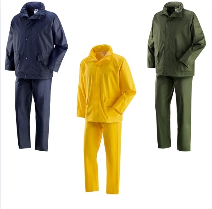 Completo da Lavoro Neri Antipioggia Giacca e Pantaloni Victoria 461050
