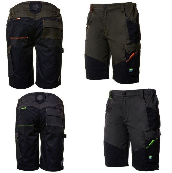 Bermuda da Lavoro Neri Stretch multitasche bicolore Nice 437426