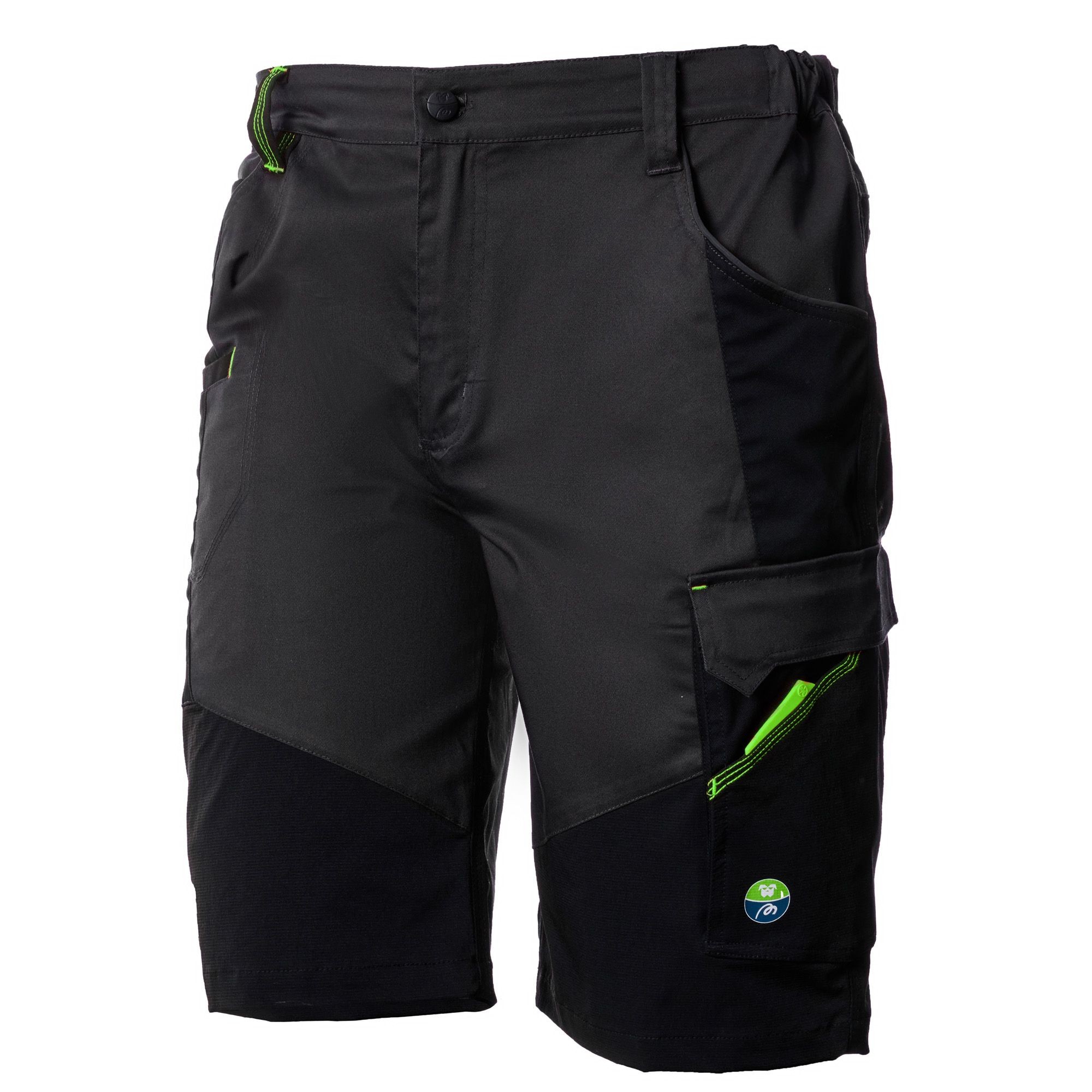 Bermuda da Lavoro Neri Stretch multitasche bicolore Nice 437426
