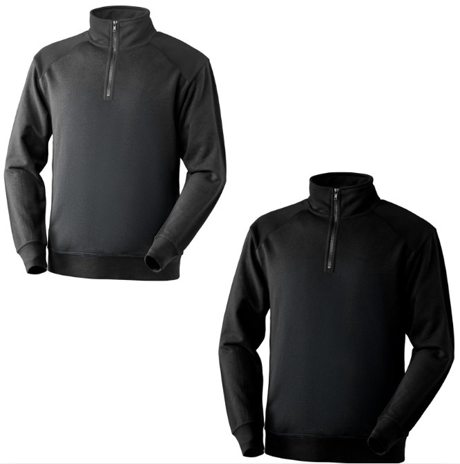 Felpa da Lavoro Neri mezza zip Anniston 455065