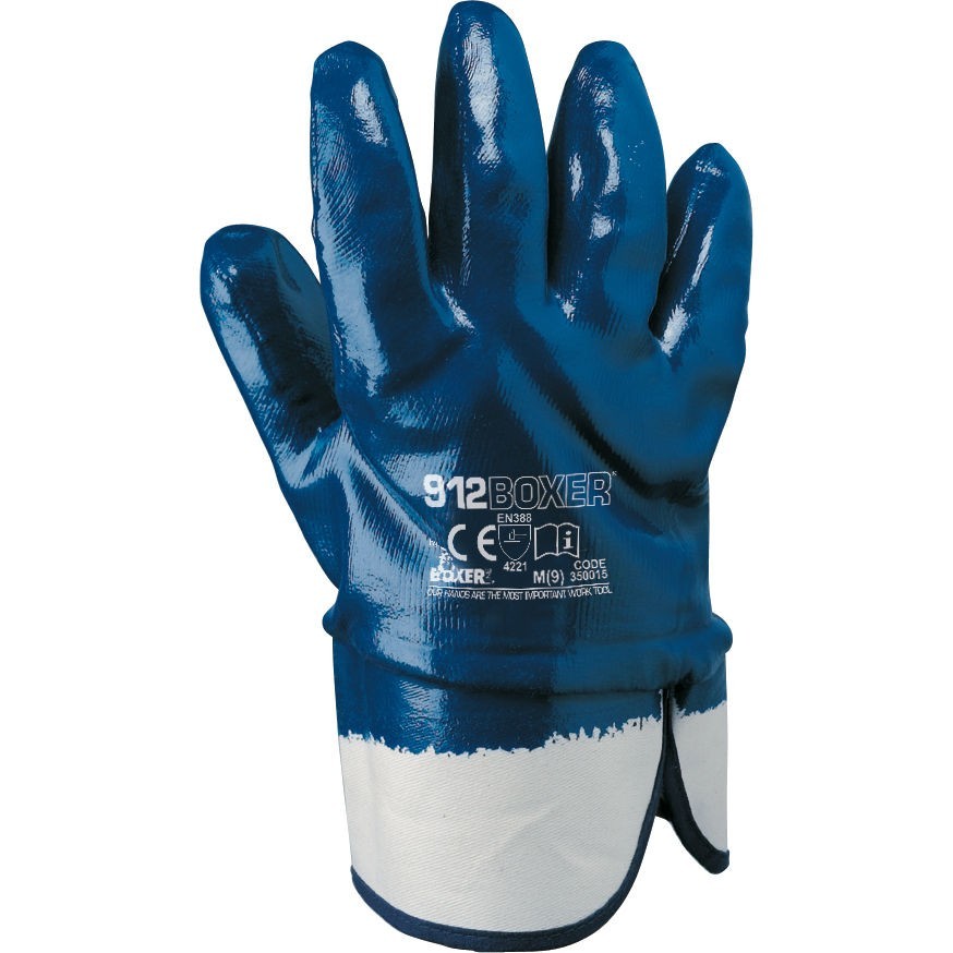 12 Paia - Guanti NBR Boxer 912 con manichetta 7 cm. Dorso RICOPERTO - 350015
