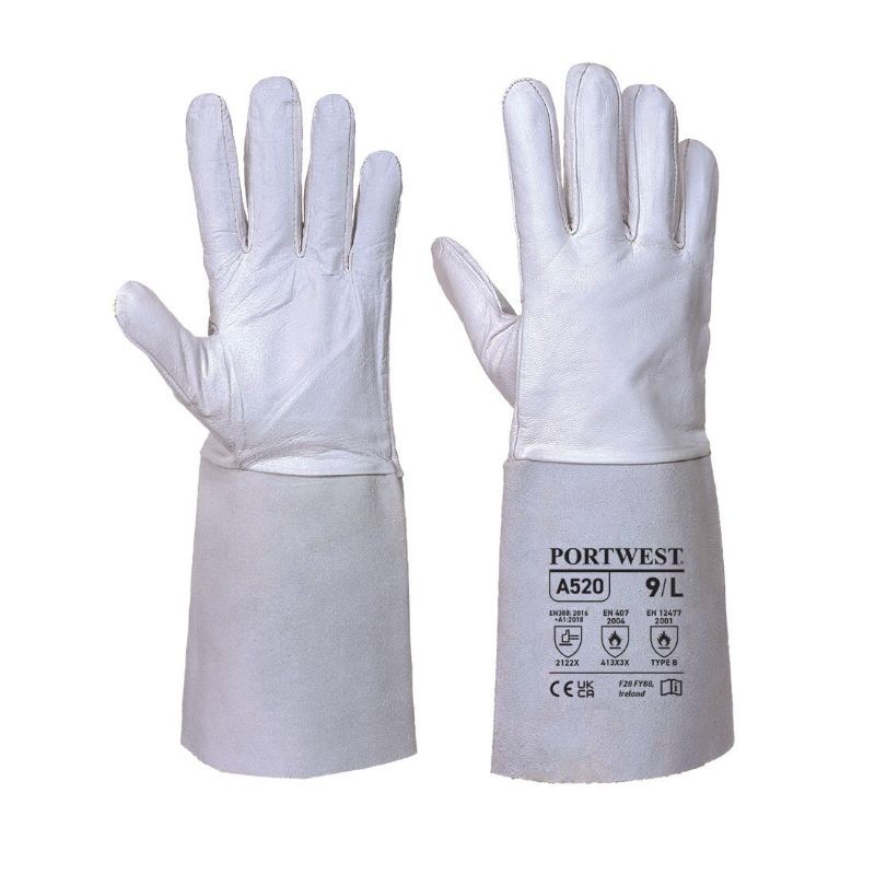 12 Paia - Guanti da Lavoro da Saldatura Premium Tig - A520 Portwest