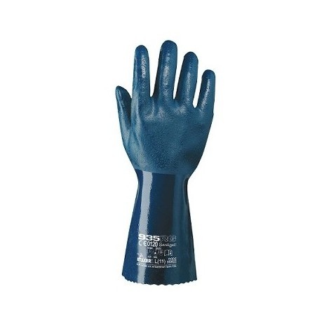 12 Paia - Guanti in tessuto Jersey di cotone rivestito in NBR - 935/RG Neri