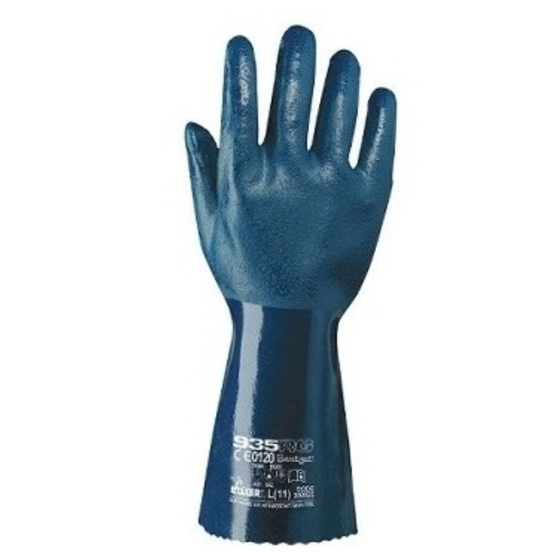 12 Paia - Guanti in tessuto Jersey di cotone rivestito in NBR - 935/RG Neri
