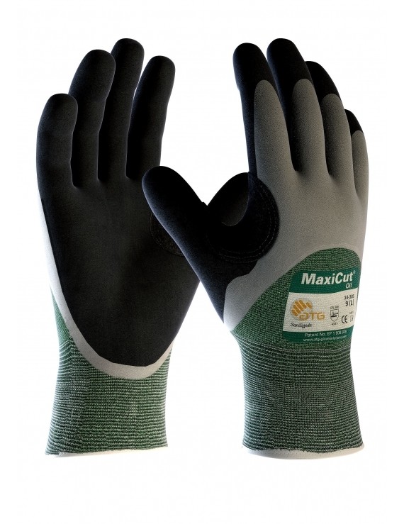 12 Paia - Guanti Da Lavoro ATG Maxicut Oil In Nitrile 34-305