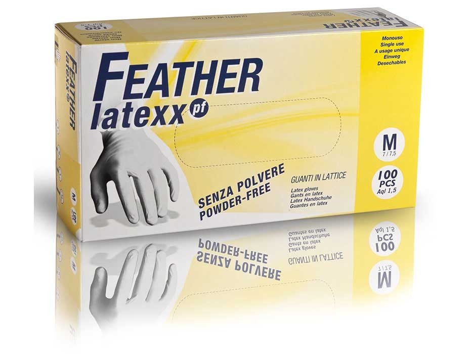 Guanti in lattice senza polvere - Feather Latexx PF