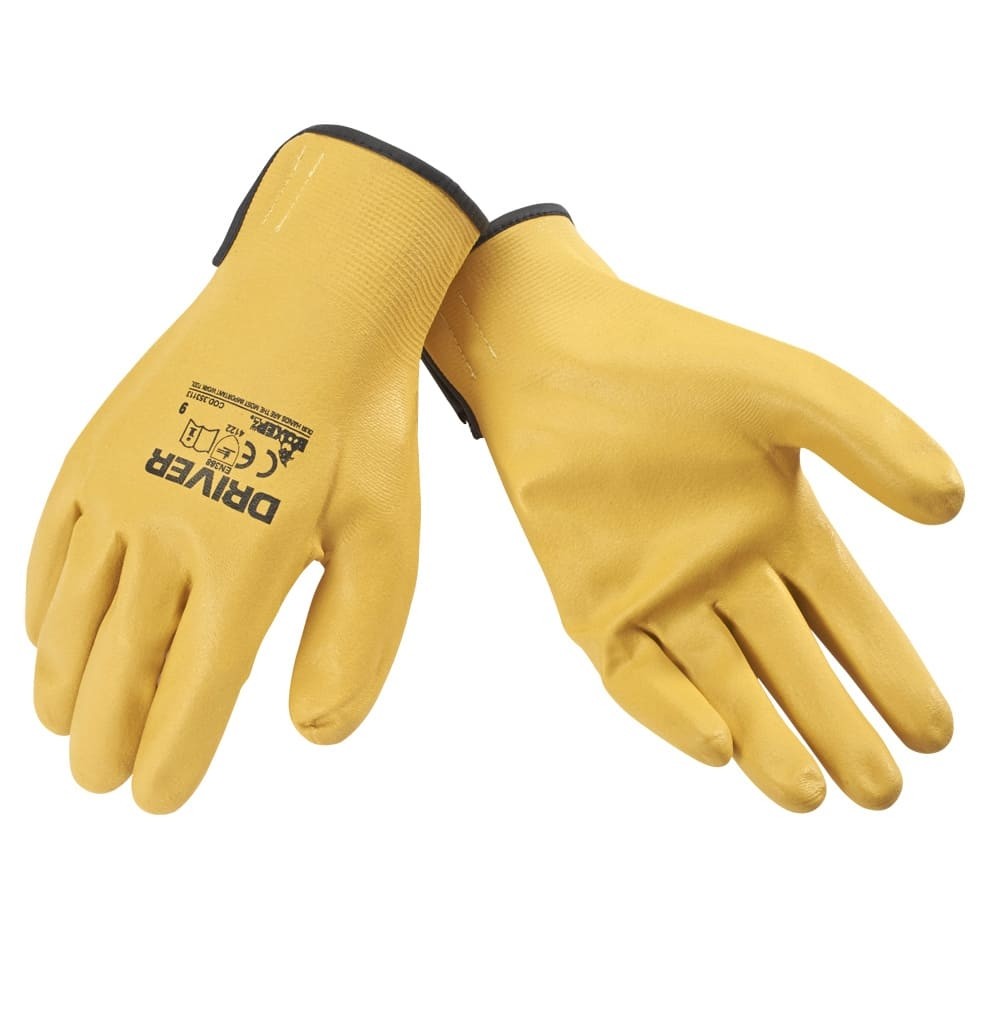12 Paia - Guanto tecnico a filo continuo 100% Nylon e Nitrile - GIALLO
