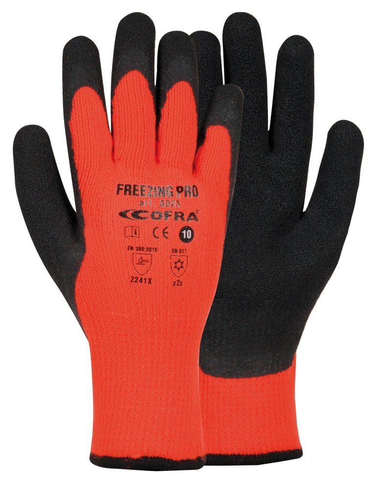 12 Paia - Guanti Da Lavoro Cofra Frezing Pro in Lattice G023-D100