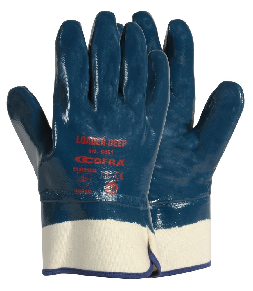 12 Paia - Guanti Da Lavoro Cofra Loader Deep in Nitrile G061-DD00