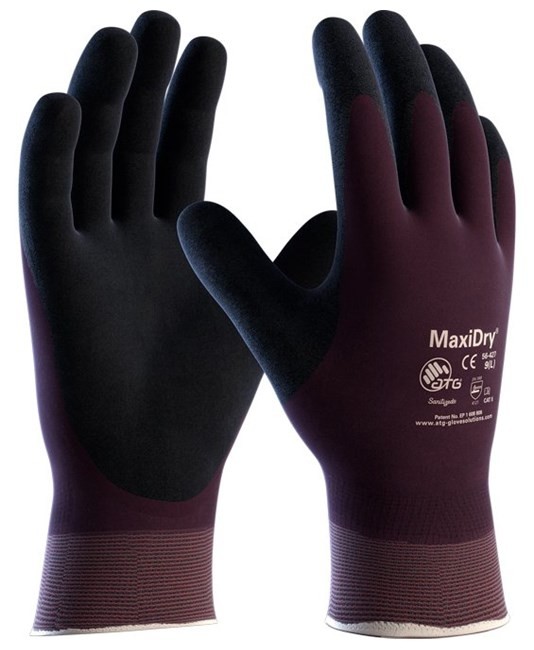 12 Paia - Guanti Da Lavoro ATG Maxidry In Nitrile 56-427