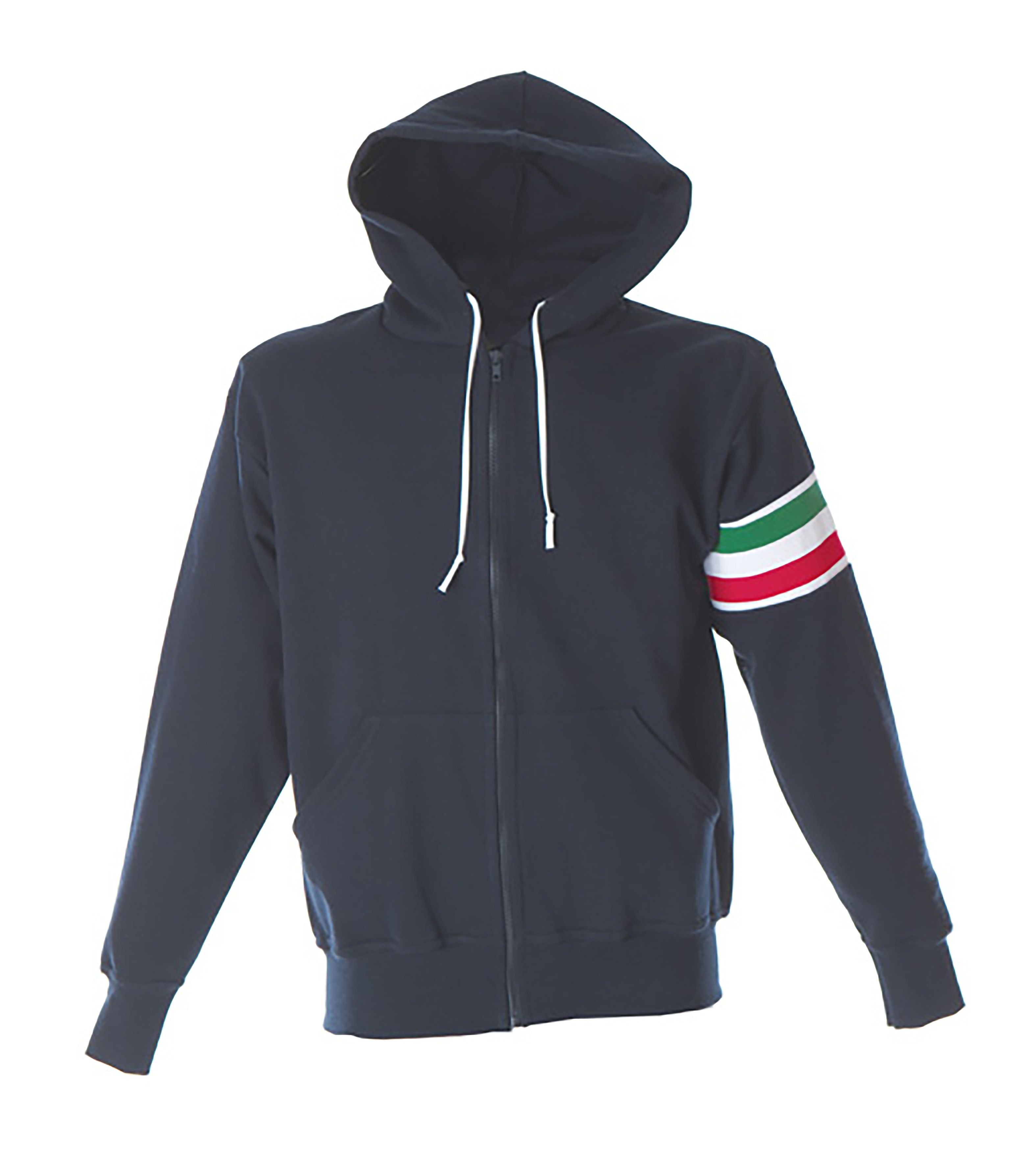 Felpa zip lunga con Cappuccio da Lavoro 100% Cotone Made in Italy JRC Verona 988273