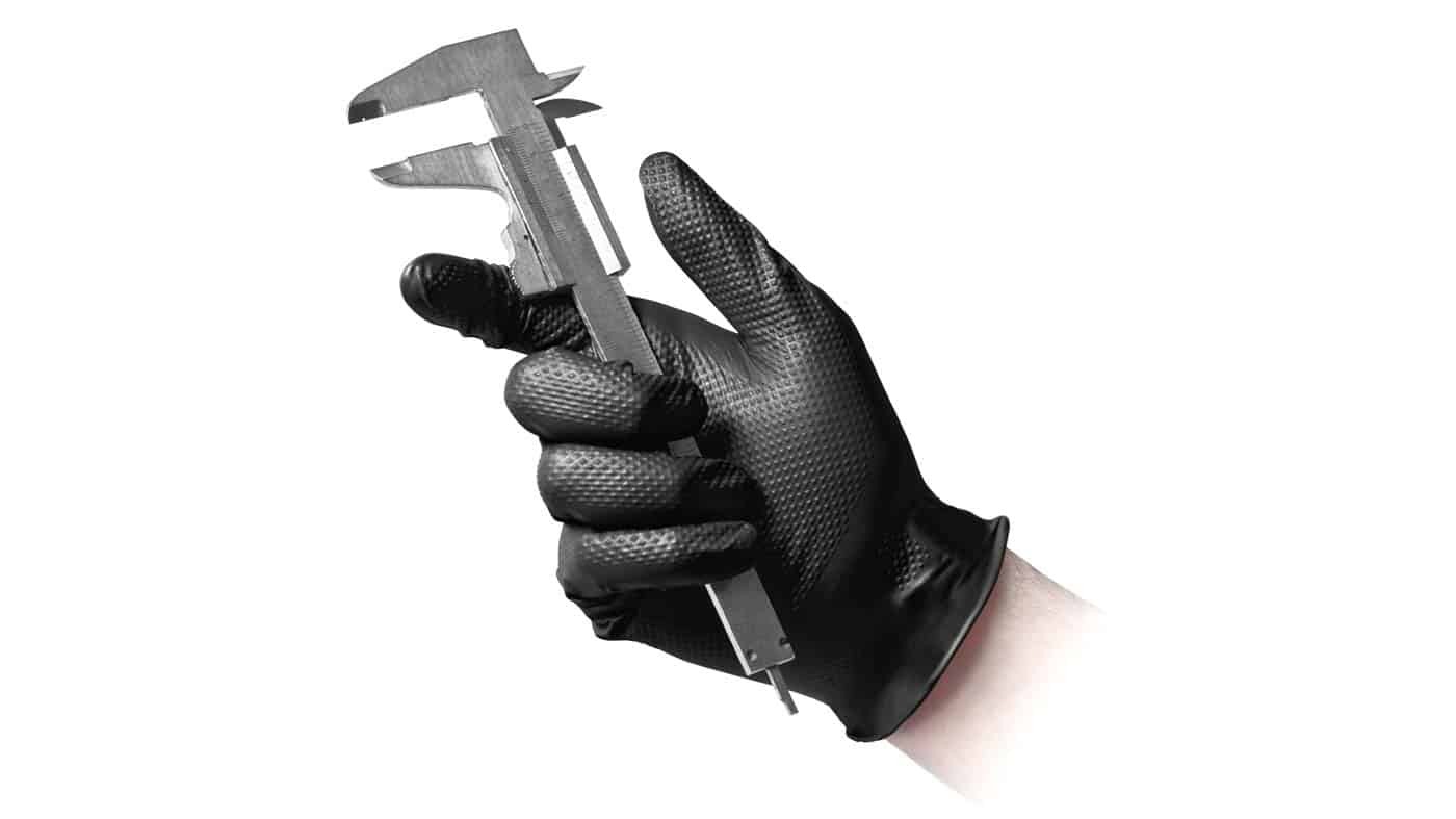 Guanti in nitrile Reflexx N85 colore nero per meccanici