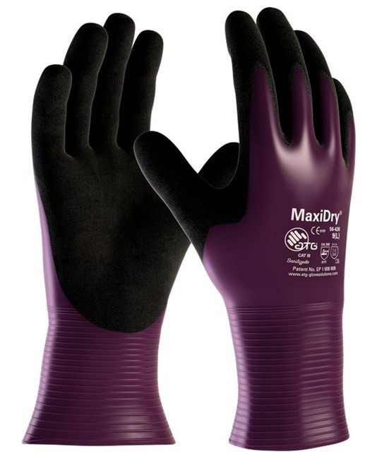 12 Paia - Guanti Da Lavoro ATG Maxidry In Nitrile 56-426