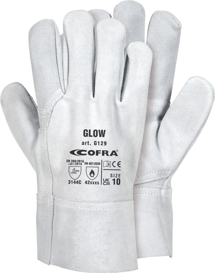 12 Paia - Guanti da Lavoro Cofra Glow in Pelle G108-DD00