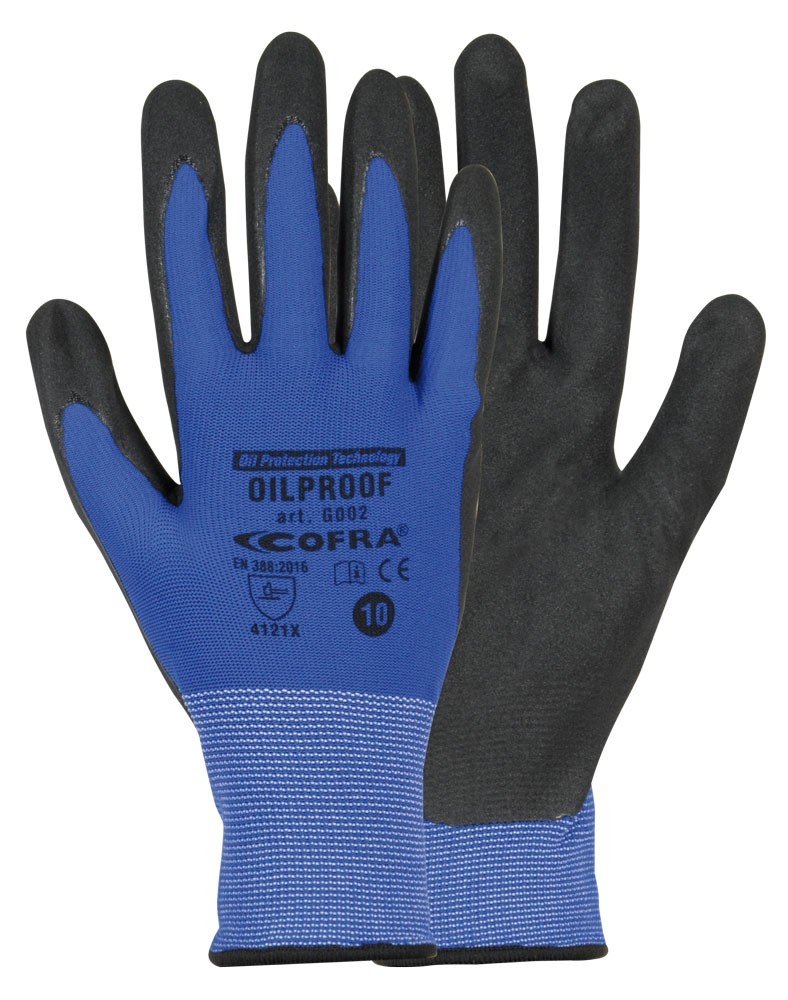 12 Paia - Guanti Da Lavoro Cofra Oilproof in Nitrile G002-DD00