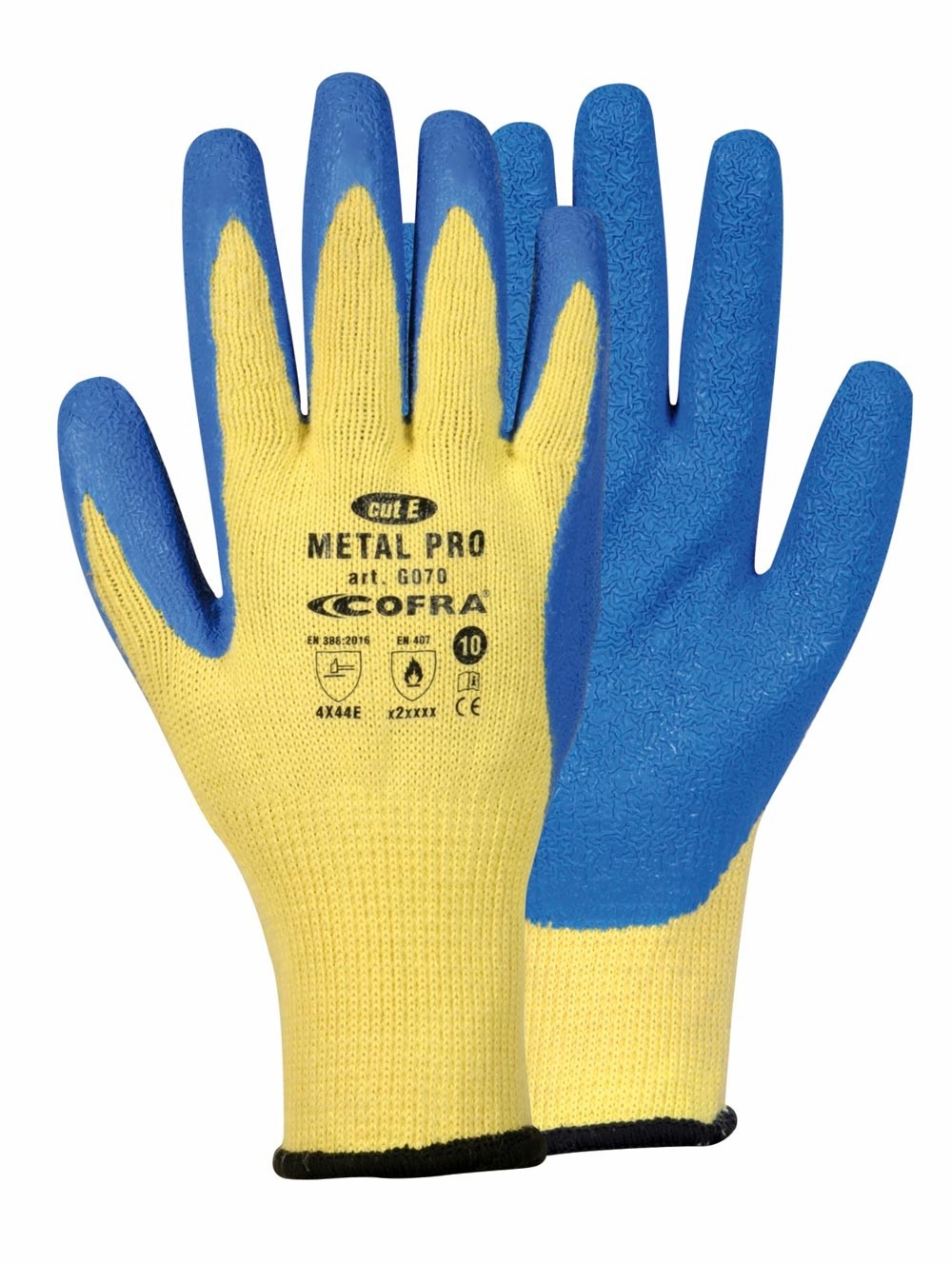 12 Paia - Guanti Da Lavoro Cofra Metal Pro in Lattice G070-D100
