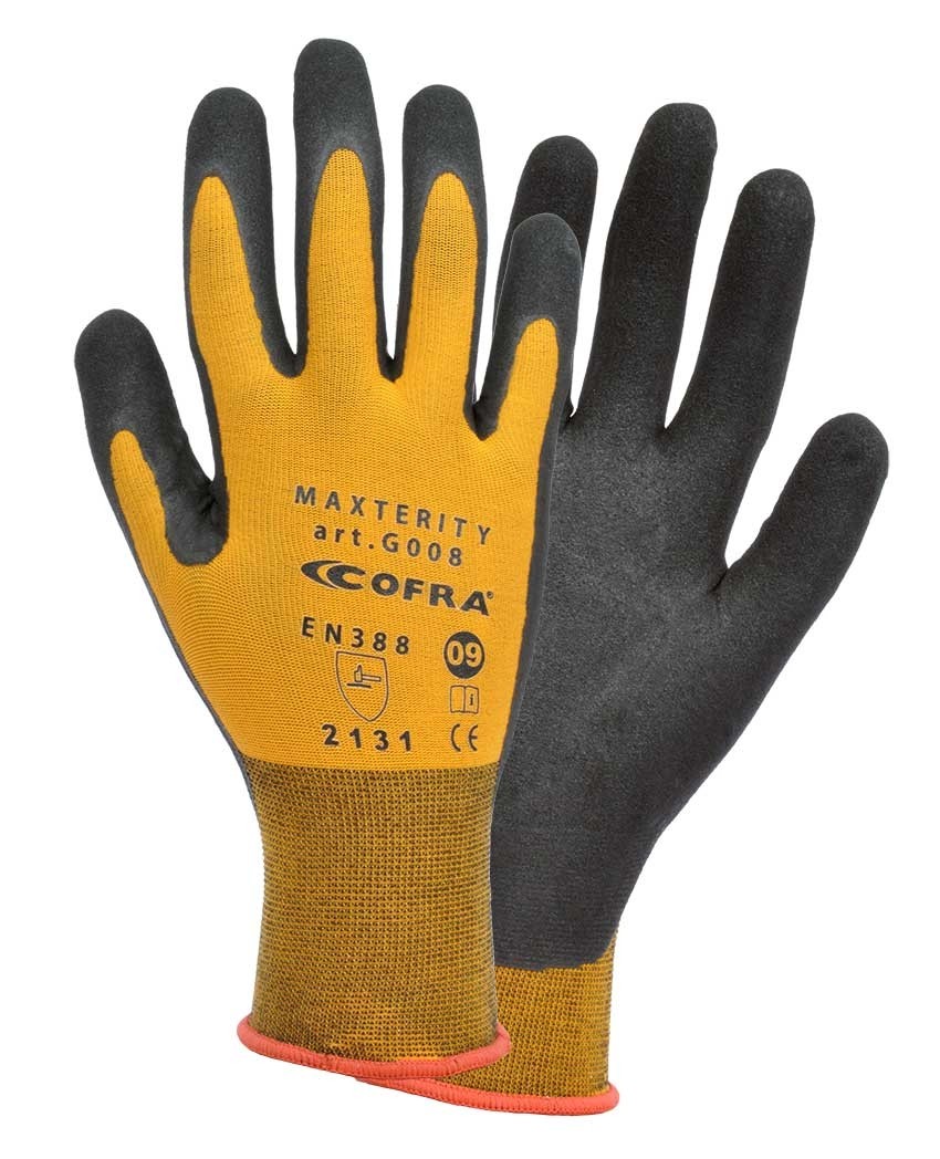 12 Paia - Guanti Da Lavoro Cofra Maxterity in Nitrile G008-D100