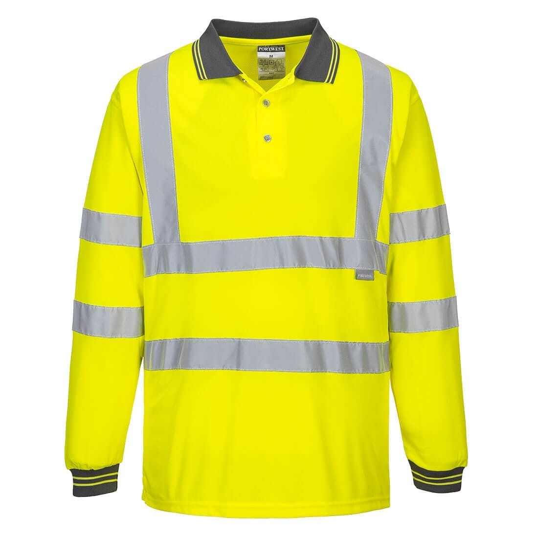 Fuori tutto - Polo da Lavoro Maniche Lunghe Alta Visibilità Portwest S277 Taglia M Colore Arancione