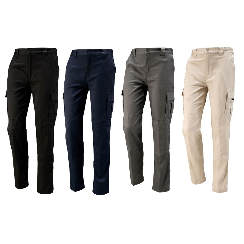 Pantalone Multitasche con ginocchia rinforzate 437335 Neri
