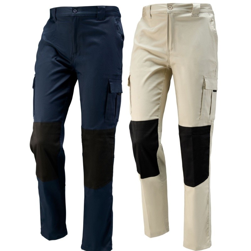 Pantalone Multitasche con Ginocchia Rinforzate 437341 Neri