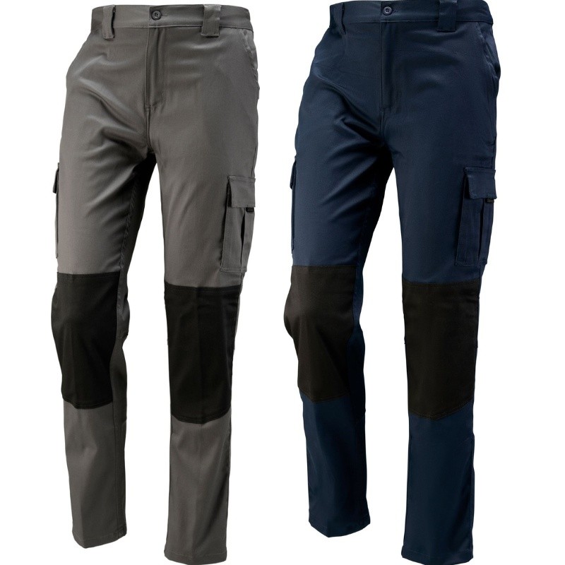 Pantalone da Lavoro Pesante con Ginocchia Rinforzate 437436 Neri