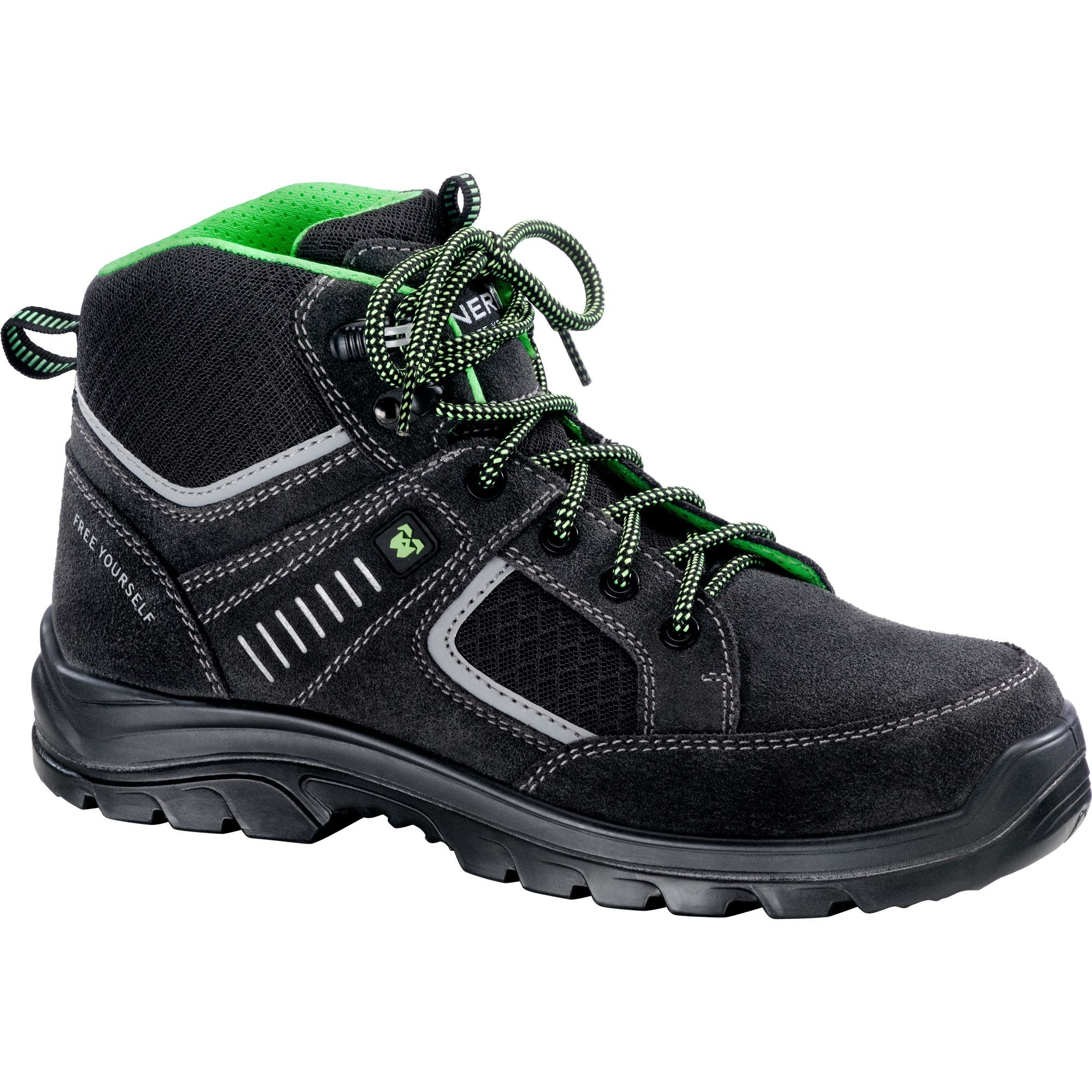 Scarpe Antinfortunistiche Alte in Crosta Bovina Scamosciata S1P SRC 515713 Neri