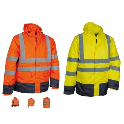 Fuori tutto - Parka da Lavoro Alta Visibilità Cofra Telsen V419-0-02 taglia 3XL Colore Giallo Navy