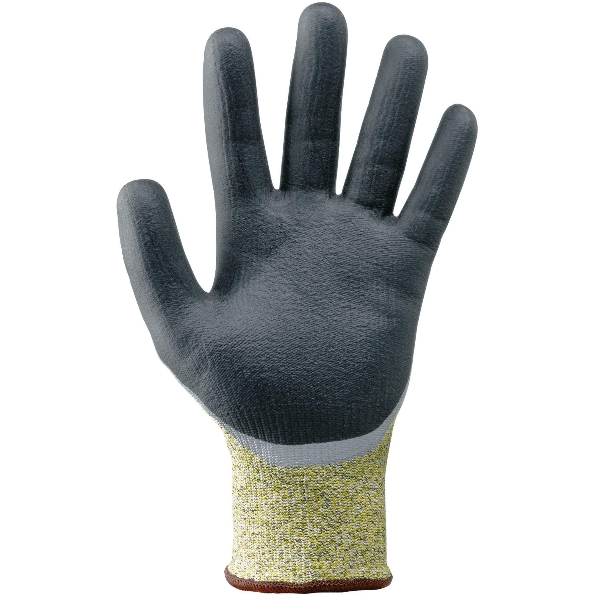 12 Paia - Guanti da Lavoro Carbonit Antitaglio con Dyneema/Composto Nitrilico Neri 337053