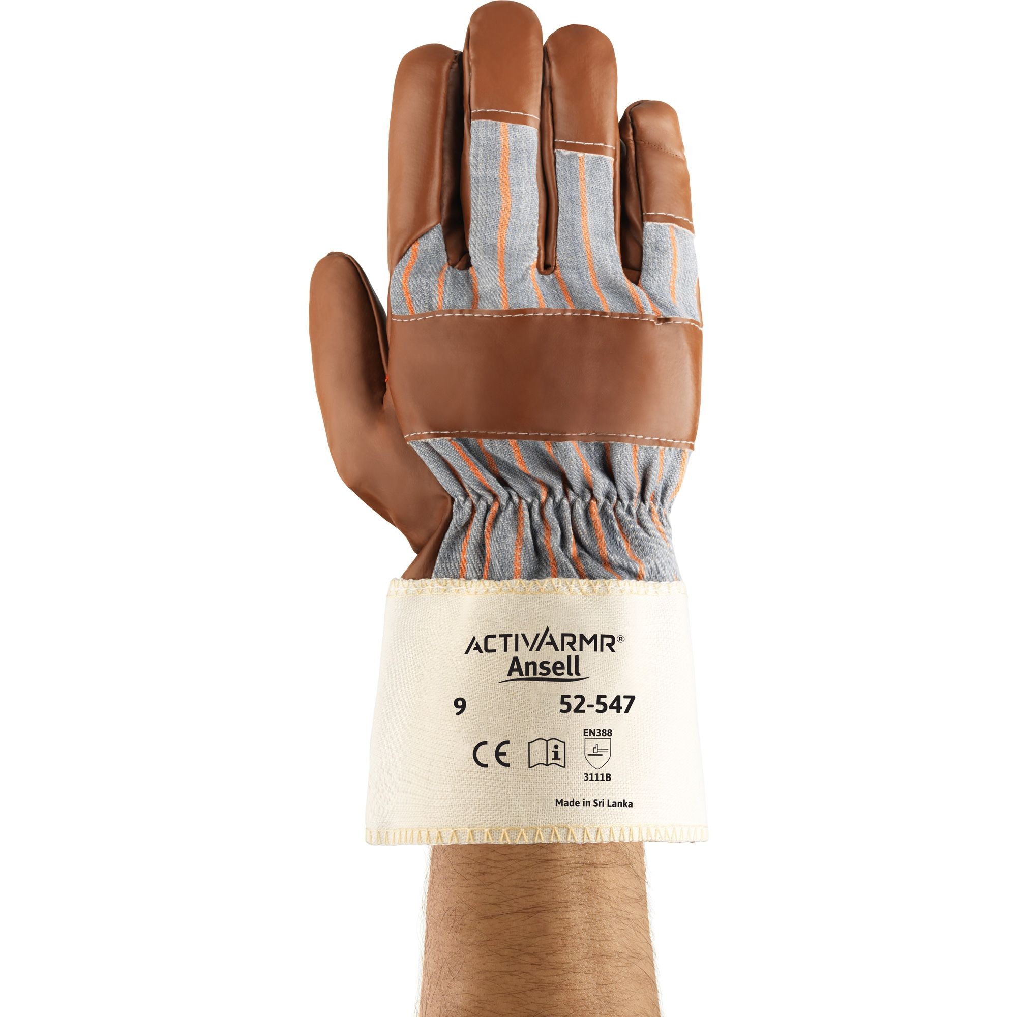 12 Paia - Guanti da Lavoro Ansell Activarmr 52/547 in Cotone Jersey/Nitrile Neri 340075
