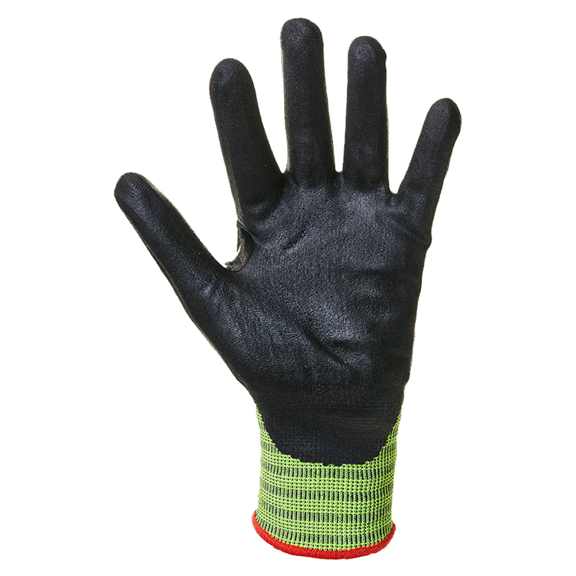 12 Paia - Guanti da Lavoro Cut F21 Nit Antitaglio in Nylon - Spandex - Tungsteno/ Nitrile Neri 353124
