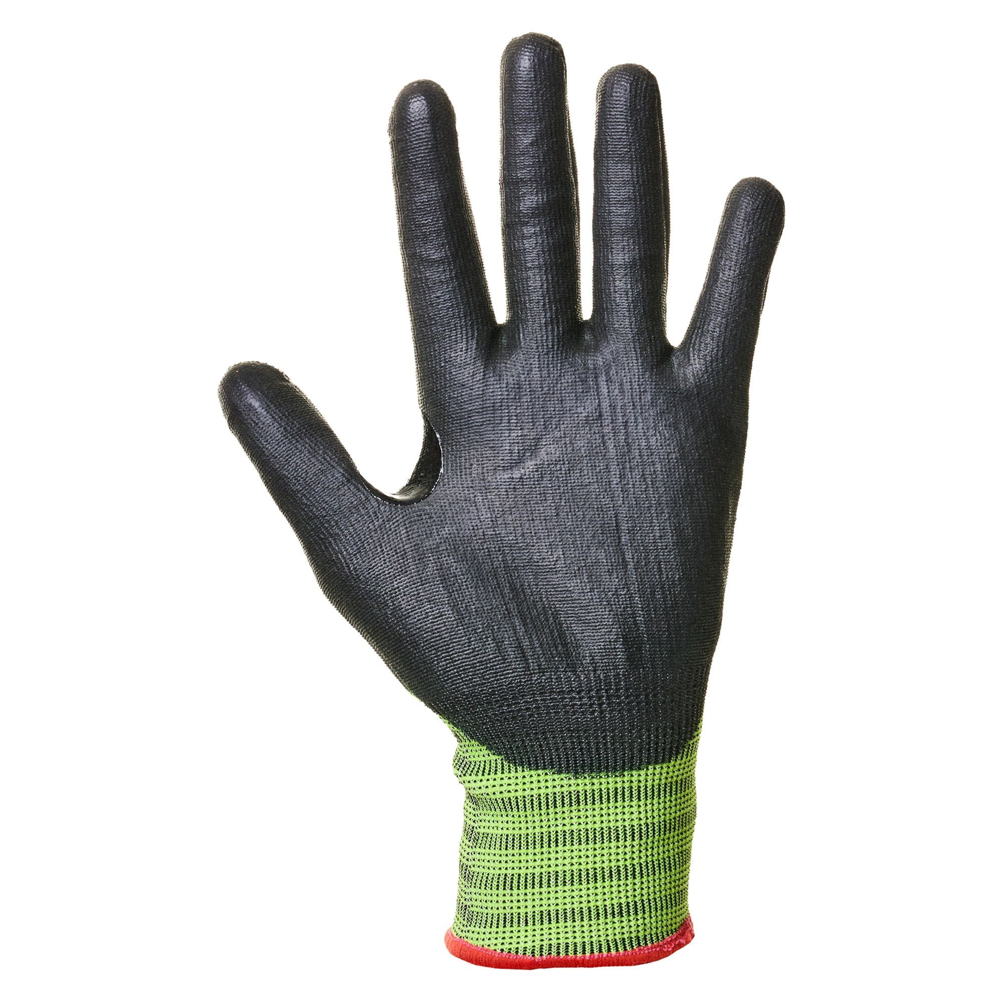 12 Paia - Guanti da Lavoro Cut F21 PU Antitaglio in Nylon-Spandex-Tungsteno/Poliuretano Neri 337001