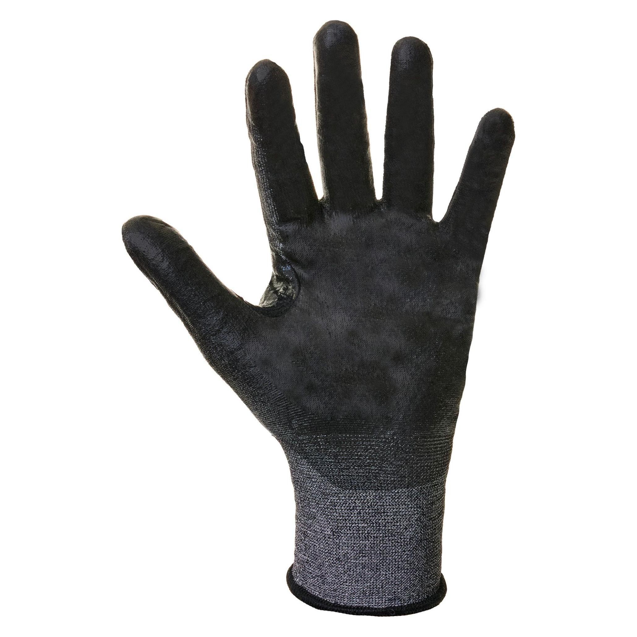 12 Paia - Guanti da Lavoro Cut F21 Top Antitaglio in Tungsteno - Carbonio - Nylon - Spandex/Poliuretano Neri 337002