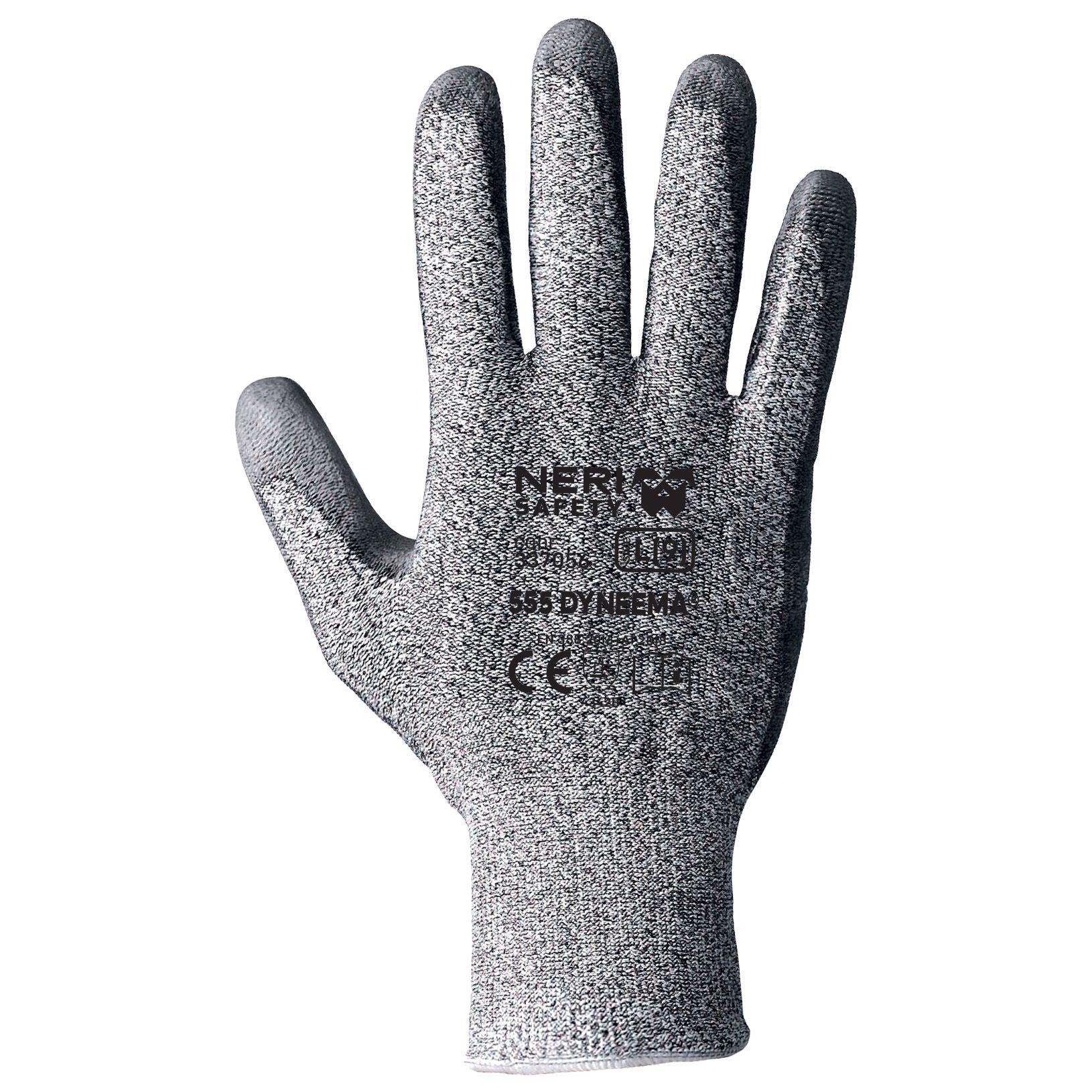 12 Paia - Guanti da Lavoro Antitaglio in Filato Spandex/Poliuretano Neri 337056