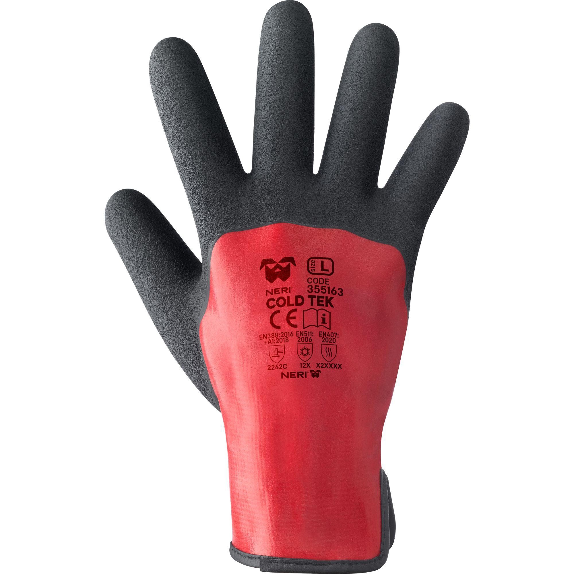 6 Paia - Guanti da Lavoro Cold Tek in Acrilico - Poliestere/Lattice Neri 355163