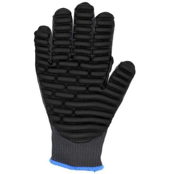 Guanti da Lavoro Calibro 10 in Cotone - Nylon con Rivestimento Antivibrazione Neri 330018