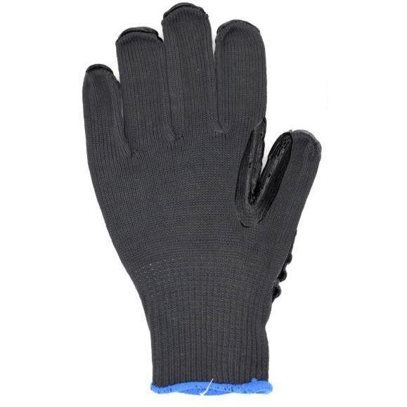Guanti da Lavoro Calibro 10 in Cotone - Nylon con Rivestimento Antivibrazione Neri 330018