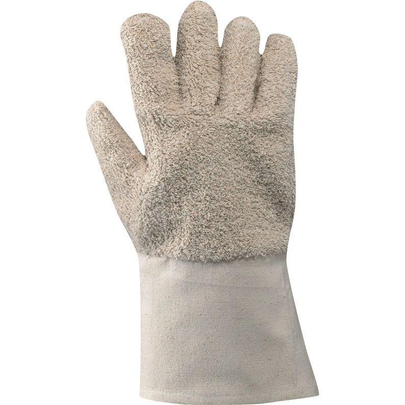 6 Paia - Guanti da Lavoro in Tessuto Bouclè M/T 100% Cotone Neri 310009