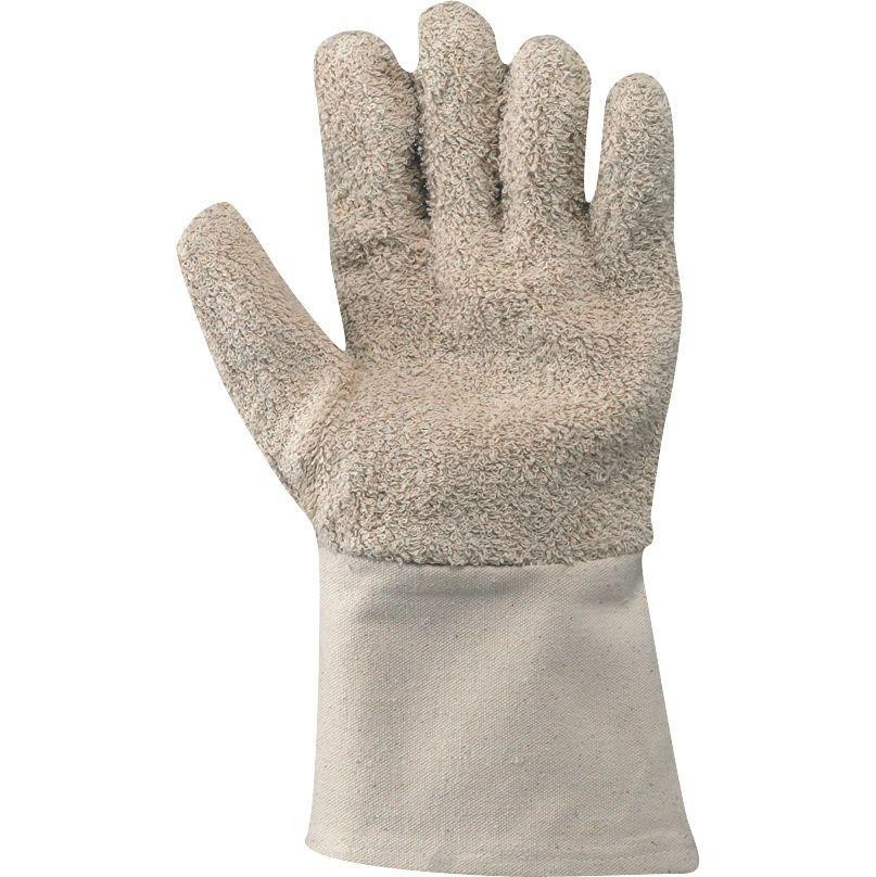 6 Paia - Guanti da Lavoro in Tessuto Bouclè M/T 100% Cotone Neri 310009