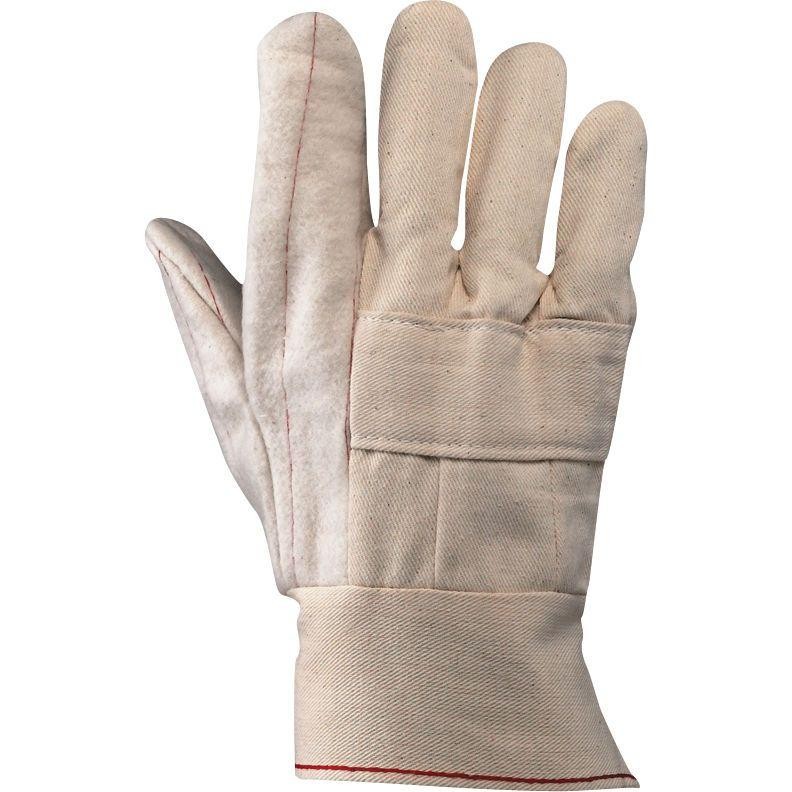 12 Paia - Guanti da Lavoro P91 in Tessuto Cotone Mollettone Neri 310101