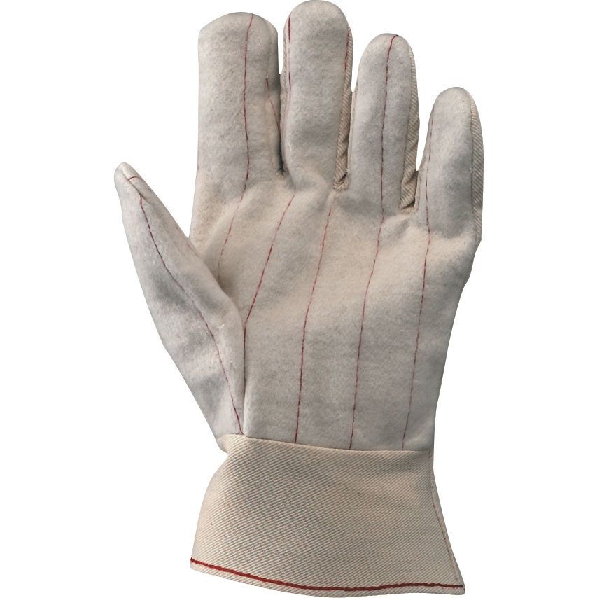 12 Paia - Guanti da Lavoro P91 in Tessuto Cotone Mollettone Neri 310101
