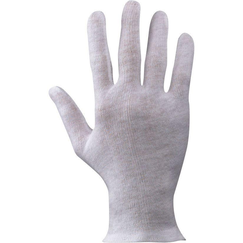12 Paia - Guanti da Lavoro in Cotone Eco Bianco Neri 335014