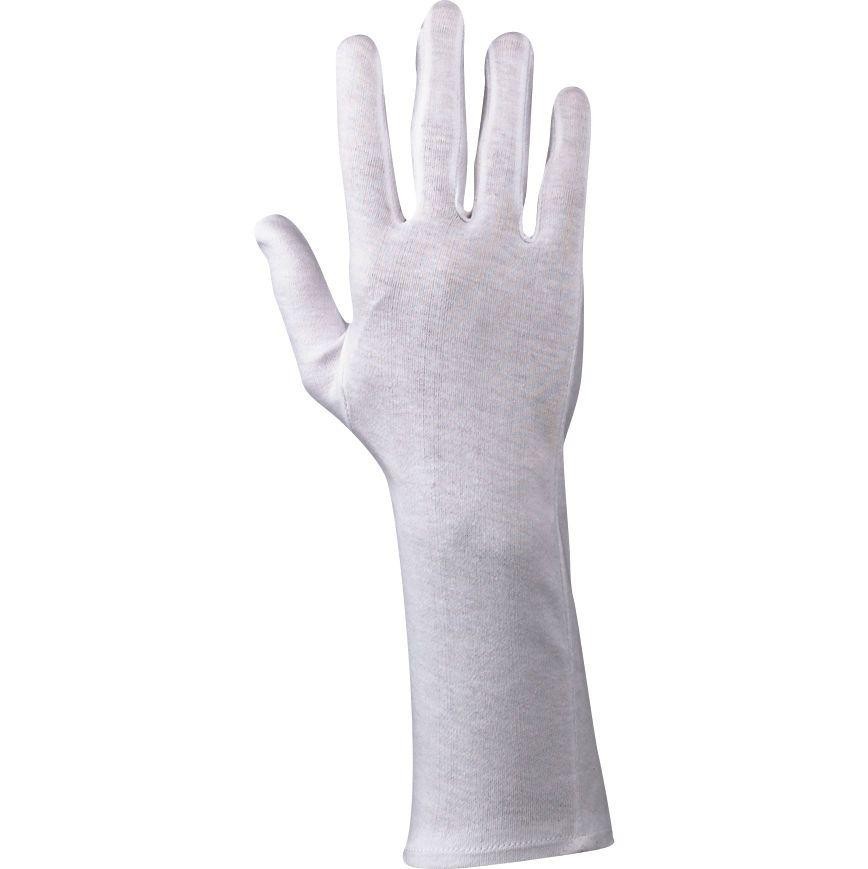 12 Paia - Guanti da Lavoro in Cotone Bianco M/L Neri 335019