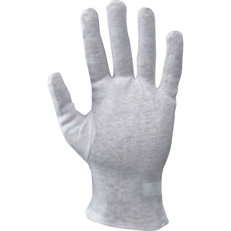 12 Paia - Guanti da Lavoro Cotton White Neri 335021