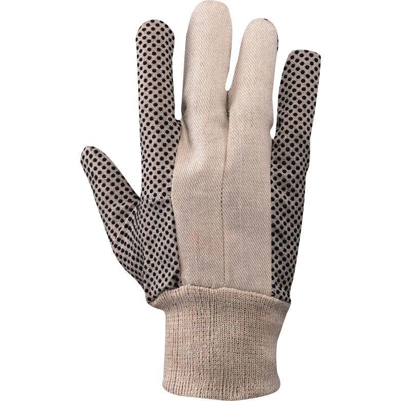 12 Paia - Guanti da Lavoro Polka in Tela di Cotone Neri 338041